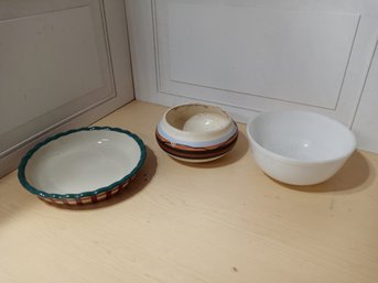 3 Bowls (one Is Pyrex)