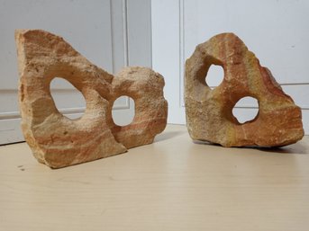 Natural Sand Stone Bookends.   Beautiful Colors.