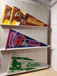 4 Vintage Felt, Full Size Sport Team Pennants