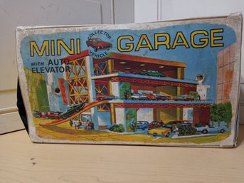A Vintage, 'Mini Garage' Set. Amazing Graphics,   Old Vinyl Toy.