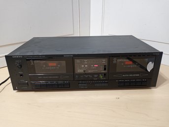 An Onkyo Brand Stereo Cassette Tape Deck.