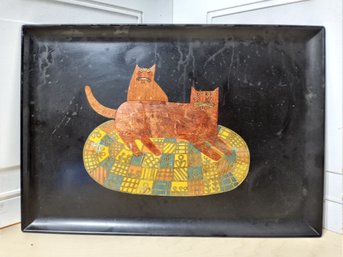 A Couroc Of Monterey, Couroc Giftware, MCM, Cat-themed Serving Tray