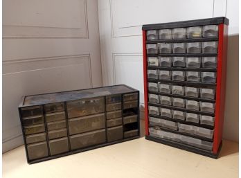 2 Organizer Bins And Assorted Items