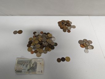 Coin Lot - Multiple Currencies, Including 5 Euro Note