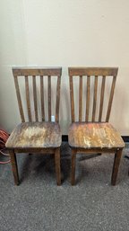 Two Wooden Chairs - Fair Condition