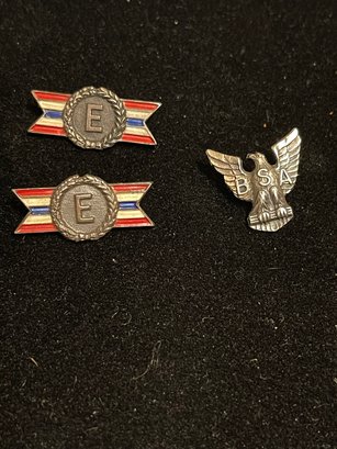 Vintage Sterling Army/Navy Award Pins