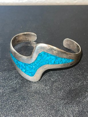 Stunning Sterling And Turquoise Cuff