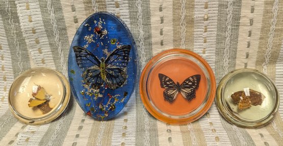 4 Butterfly Paperweights