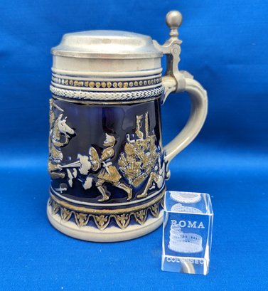 German Stein And Colosseum Glass Minature