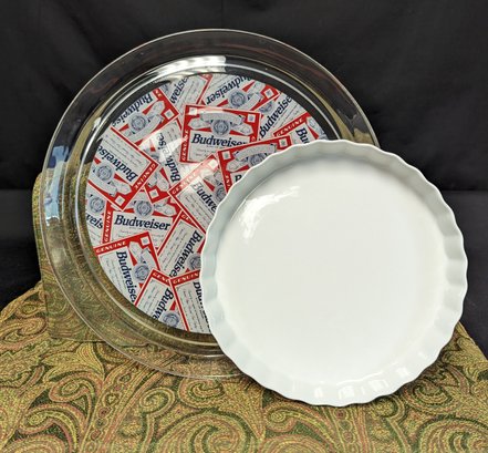 Budweiser Plate And Quiche Dish