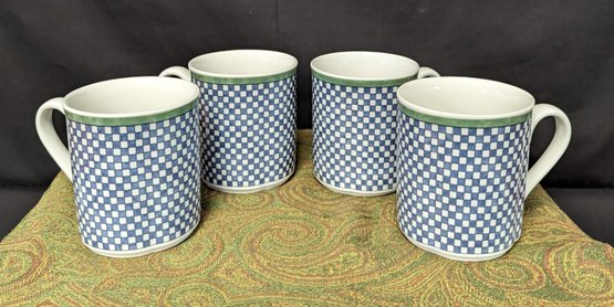 Castell Porcelain Checkered Mugs