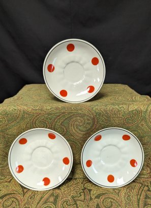 Set Of 3 Polkadot Tea Plates