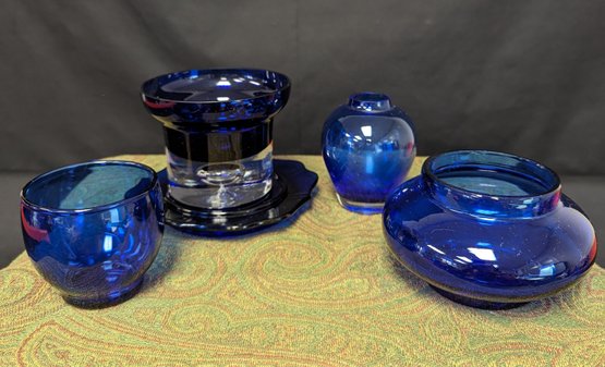 Royal Blue Glass Vessel Set