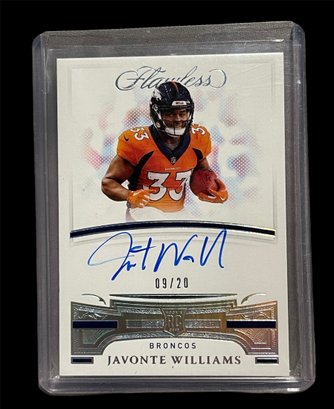 2021 Flawless Javonte Williams Autograph Card