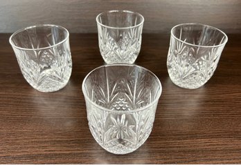 4 Beautiful Cristal De Flandre Salzburg Lead Crystal Old Fashioned Glasses