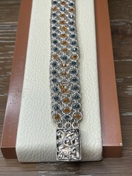 Sterling Silver Bracelet With Swarovski Crystals