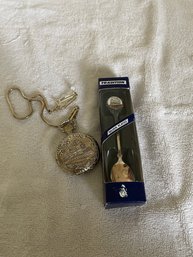 Pocket Watch / Silver Plated Spoon