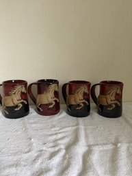 3-D Running Horse Tankard Always Azul Pottery Lot