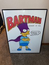 Super Cool Vintage Bartman Picture In Frame