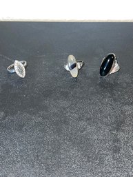 3 Gorgeous Sterling Sliver Rings