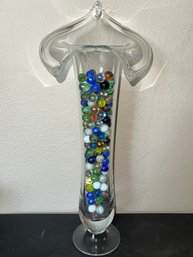 Clear Glass Vase With Marbles