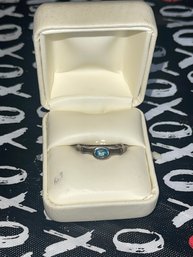 Sterling Silver Ring With Aquamarine Stone