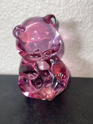 Fenton Glass Teddy Bear Cranberry