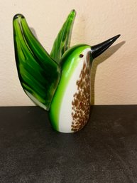 Beautiful Glass Blown Hummingbird Paperweight