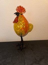 Murano Style Blown Glass Rooster