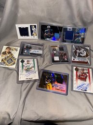 Lot Of 10 Sports Cards Autographed And Patches