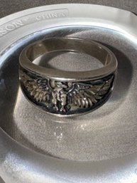 Ted Ott Stamped Sterling Thunderbird Ring