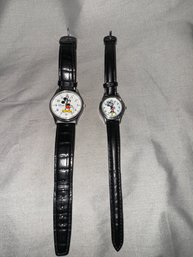 Pair Of Disney Mickey And Minnie Watches