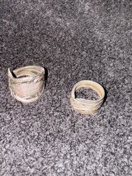 Pair Of Rings Made From Flatware Silver