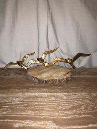 Set Of 3 Brass Seagulls Flying Birds Wall Hanging Mid Century Modern MCM Vintage