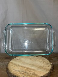 Pyrex Lasagna Oblong Clear Glass 15X10X2 Baking Dish 4 QT 4 L #234-R W/ Handles