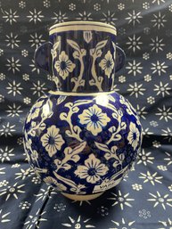 Blue Floral Vase Made In India
