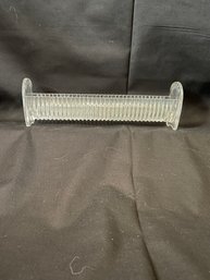 Clear Glass Cracker Holder Tray Ribbed Heavy Footed