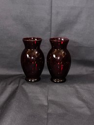 Anchor Hocking Royal Ruby Red 6' Flared Vase Vintage Glass 1930's