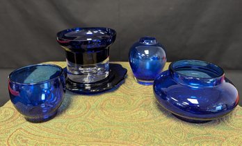 Royal Blue Glass Vessel Set