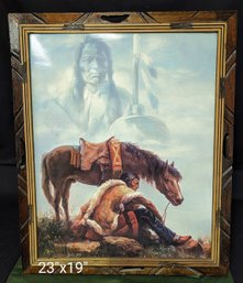 Native American Warrior Framed Artwork