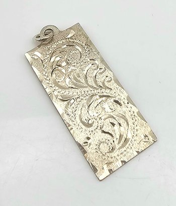 Sterling Silver Etched Pendant 4.7 G