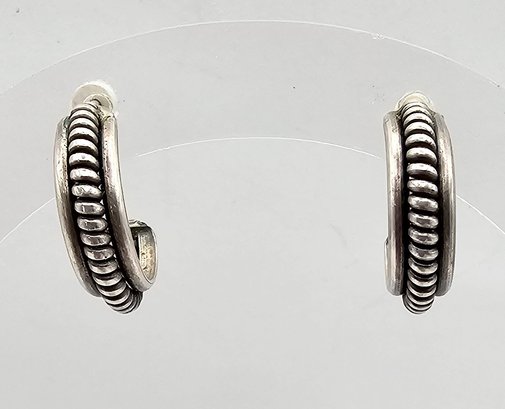 Sterling Silver Hoop Earrings 3.2 G