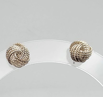 Sterling Silver Knott Earrings 2.2 G