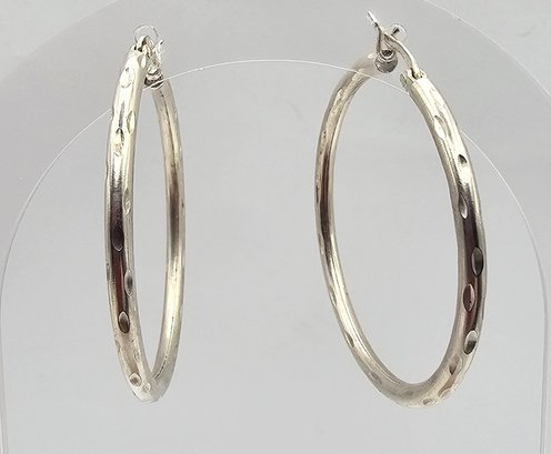 Sterling Silver Hoop Earrings 5.3 G