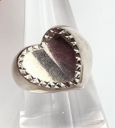 MI Sterling Silver Heart Ring Size 8.5 6.6 G
