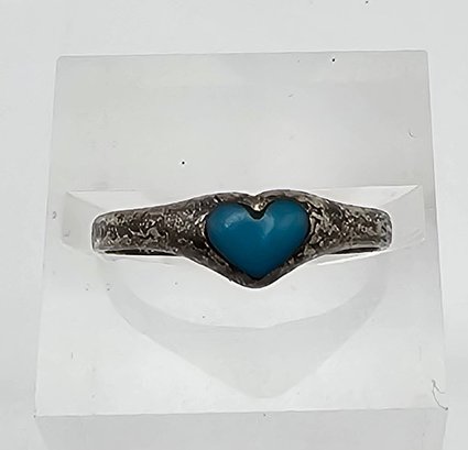 Turquoise Sterling Silver Ring Size 5.25 1.3 G