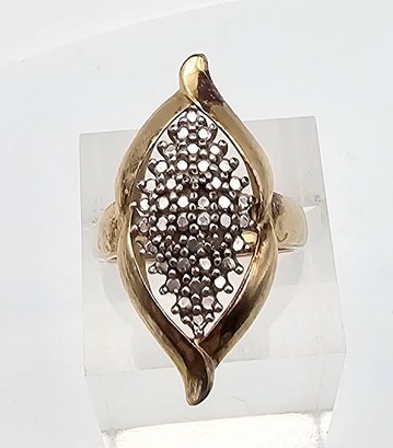 Ross Simons Diamond Gold Over Sterling Silver Cocktail Ring Size 6.75 6.5 G