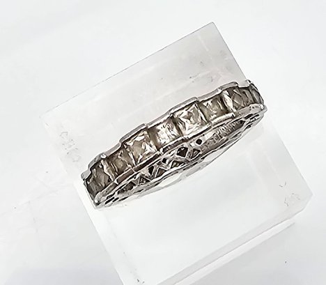 Tycoon Cubic Zirconia Sterling Silver Cocktail Ring Size 5.75 4 G