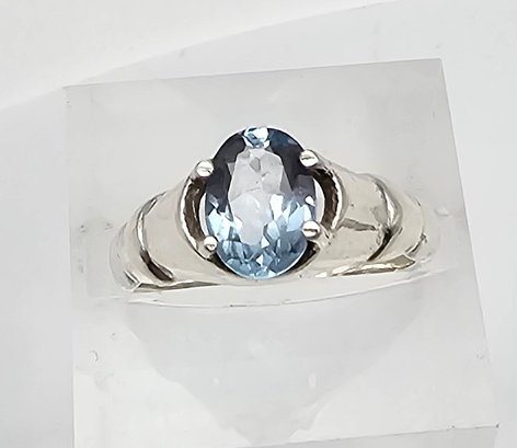 Topaz Sterling Silver Cocktail Ring Size 5.5 2.8 G Approximately 1.25 TCW