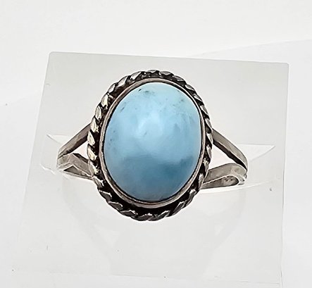 Larimar Sterling Silver Ring Size 5 2.1 G